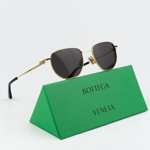 NEW Bottega Veneta BV1301S 001 Gold Grey Split Panthos Unisex Sunglasses